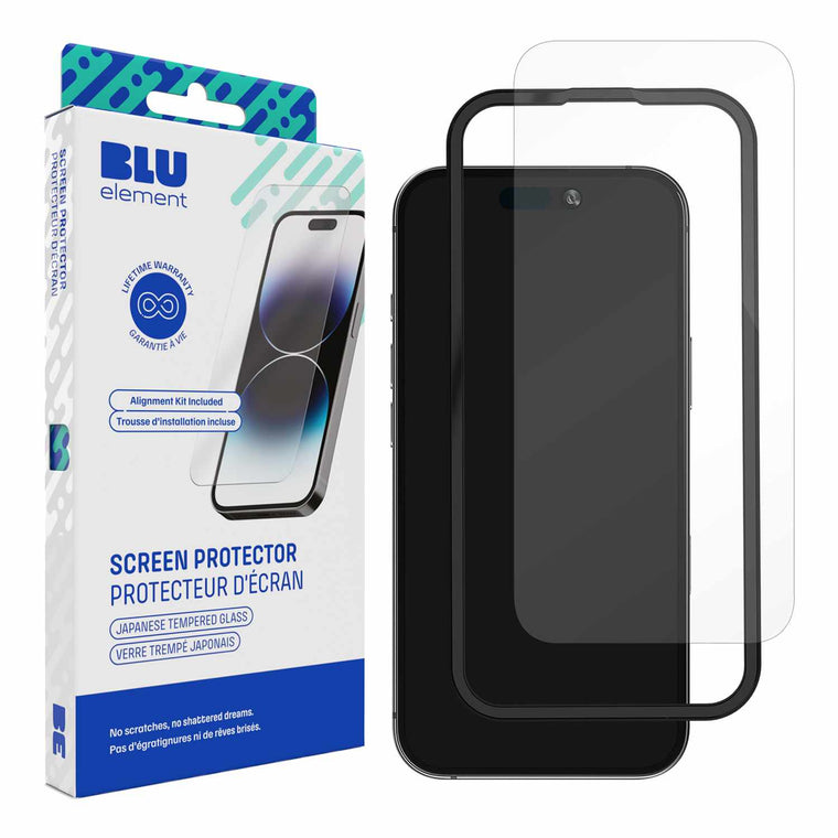 Blu Element Tempered Glass Screen Protector with Installation Kit for iPhone 16e/14/13/13 Pro/12/12 Pro