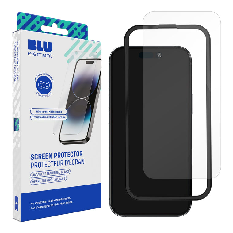 Blu Element Tempered Glass Screen Protector with Installation Kit for iPhone 16/15
