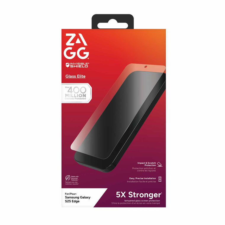 ZAGG InvisibleShield Glass Elite Biometric Screen Protector for Samsung Galaxy S25 Edge