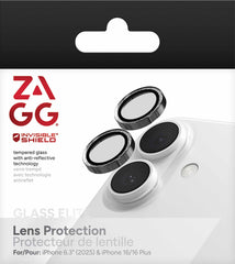 200118681 InvisibleShield Glass Elite Anti-Reflective Lens Protector iPhone 17/16/16 Plus Silver Glitter