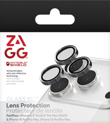 200118683 InvisibleShield Glass Elite Anti-Reflective Lens Protector iPhone 17 Pro/17 Pro Max/iPhone 16 Pro Max/16 Pro/15 Pro Max/15 Pro Silver Glitter