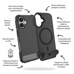 Blu Element Armour Ultra MagSafe w/Kickstand Case Black for iPhone 17