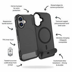 Blu Element Armour Ultra MagSafe w/Kickstand Case Black for iPhone 17
