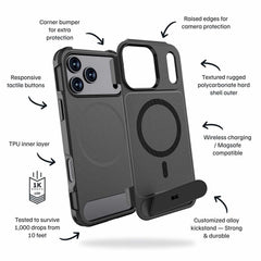 Blu Element Armour Ultra MagSafe w/Kickstand Case Black for iPhone 17 Pro