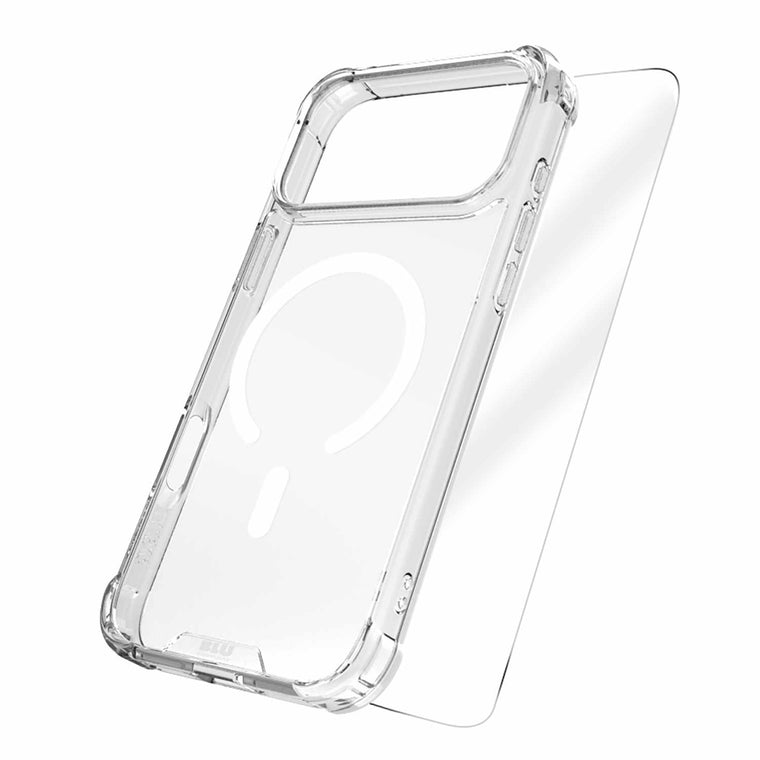 Blu Element Duo Protection Bundle - DropZone Rugged MagSafe Case Clear + Screen Protector for iPhone 17 Pro Max
