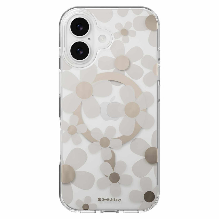 SwitchEasy Fleur 3D MagSafe Case Golden Gray for iPhone 17