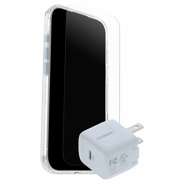 OtterBox Protection+Power Kit (Symmetry Clear MagSafe w/Glass + Wall Charger 30W White) Clear for iPhone Air