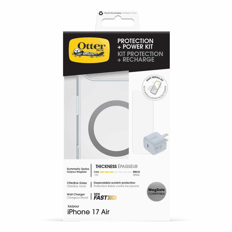 7881561 Protection+Power Kit (Symmetry Clear MagSafe w/Glass + Wall Charger 30W White) iPhone Air