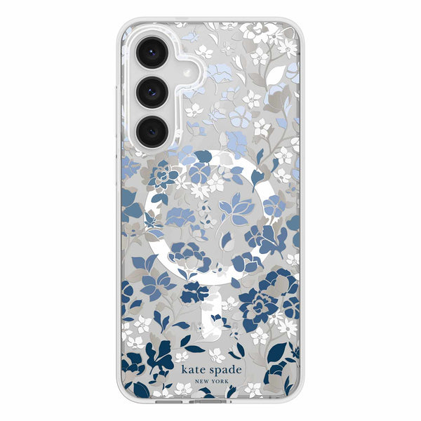 Kate Spade Protective Case w/Magnets Flowerbed Blue for Samsung Galaxy S25 FE