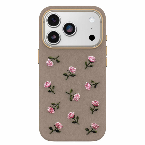 OtterBox Symmetry Cactus Leather Embroidery MagSafe Case Cottage Rose for iPhone 18 Pro/17 Pro