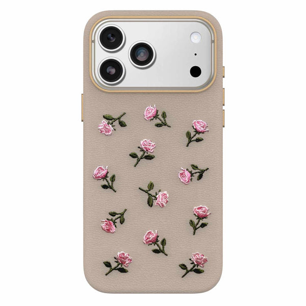 OtterBox Symmetry Cactus Leather Embroidery MagSafe Case Cottage Rose for iPhone 18 Pro Max/17 Pro Max