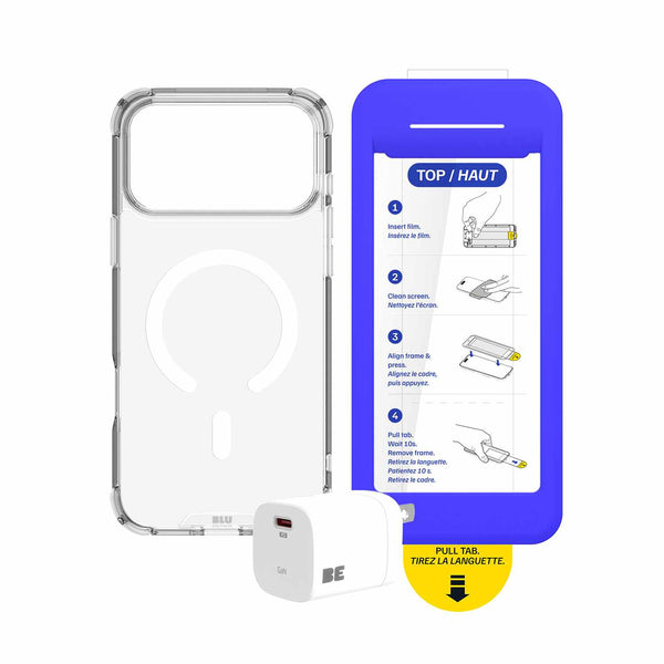 Blu Element Total Protection MagSafe Bundle 3 Pack Clear for iPhone 18 Pro/17 Pro