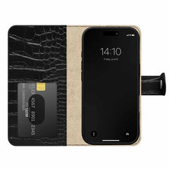 Ideal of Sweden Magnet Wallet MagSafe Case Black Croco for iPhone 18 Pro/17 Pro