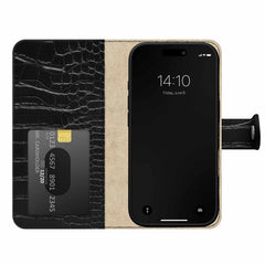 Ideal of Sweden Magnet Wallet MagSafe Case Black Croco for iPhone 18 Pro Max/17 Pro Max