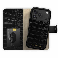 Ideal of Sweden Magnet Wallet MagSafe Case Black Croco for iPhone 18 Pro Max/17 Pro Max