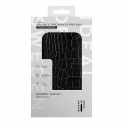 Ideal of Sweden Magnet Wallet MagSafe Case Black Croco for iPhone 18 Pro Max/17 Pro Max