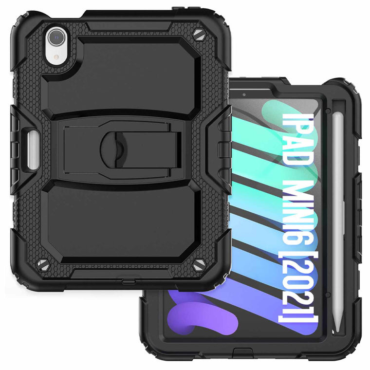 HXDZCASSTPCMINI6BK Heavy Duty Case w/Kickstand iPad Mini 7/Mini 6 Black