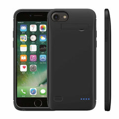 Bulk Packaging Hard Shell with Flex Gel Bezel Battery Case Black for iPhone SE/8/7