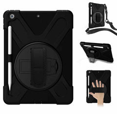 Bulk Packaging Heavy Duty Case with Kickstand Built-in Screen protector Hand and Shoulder Strap Black for iPad 10.2 2021 9th Gen/10.2 2020 8th Gen/iPad 10.2 2019