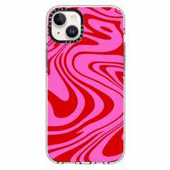 Casetify Impact Clear Case with MagSafe Trippy Wavy Swirl Pink for iPhone 14 Plus