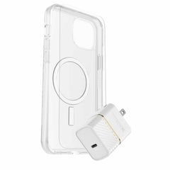 OtterBox Protection+Power Kit (Symmetry Clear Magsafe with Glass + Wall Charger 30W White) for iPhone 15