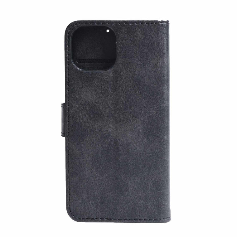 BEWF151413B Faux Leather Folio Case w/TPU Gelskin iPhone 16e/15/14/13 Black
