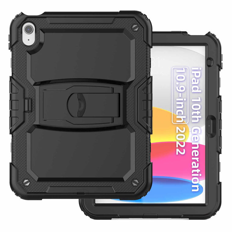 HXDZZJCIPAD10GPBK Rugged Case w/Kickstand & Built-in Screen Protector iPad 11 2025 (11th Gen)/(10th Gen) Black