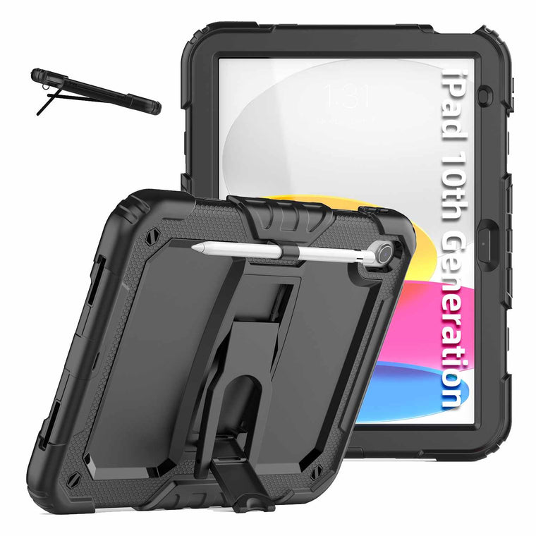 HXDZZJCIPAD10GPBK Rugged Case w/Kickstand and Built-in Screen Protector iPad 11 2025 (11th Gen)/(10th Gen) Black