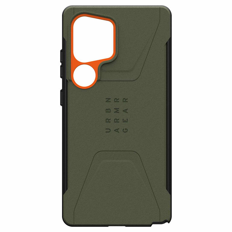 214473117297 Civilian Pro Rugged Case w/Magnet Galaxy S25 Ultra Olive Drab/Orange