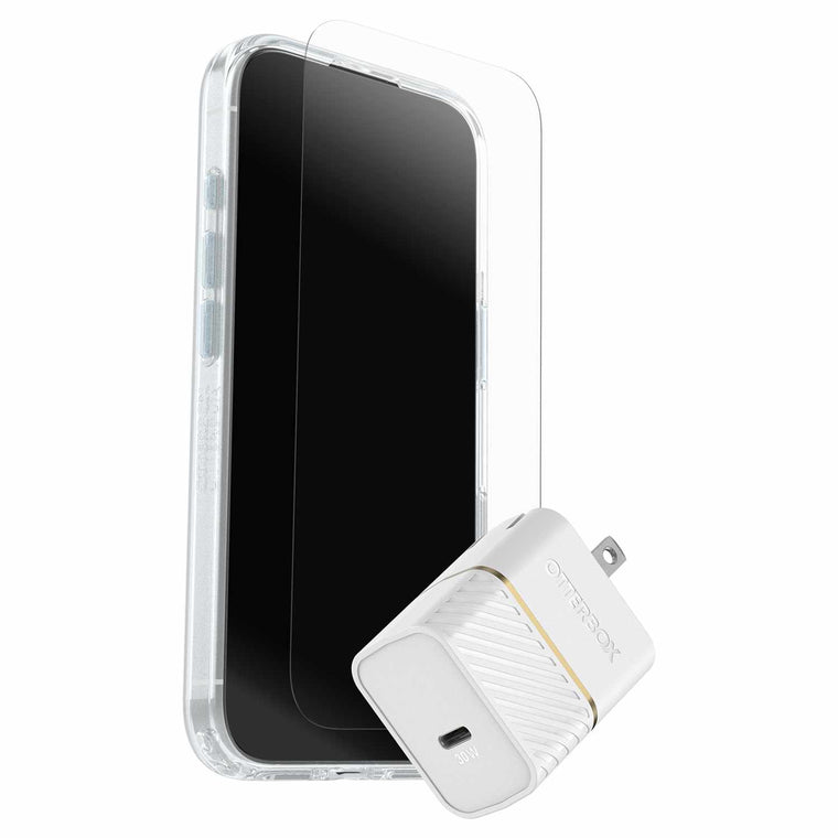 7881560 Protection+Power Kit (Symmetry Clear MagSafe w/Glass + Wall Charger 30W White) iPhone 17 Clear