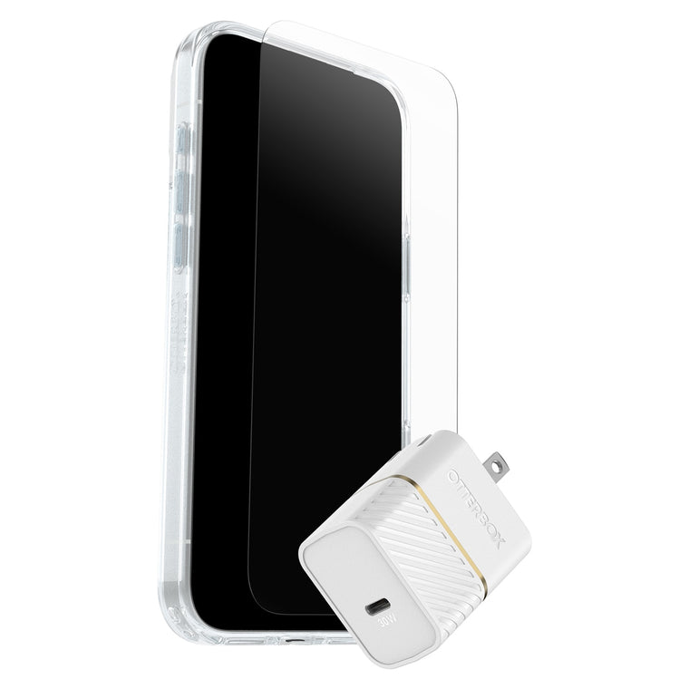 7881563 Protection+Power Kit (Symmetry Clear MagSafe w/Glass + Wall Charger 30W White) iPhone 17 Pro Max Clear