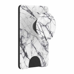 PopSockets PopWallet+ (PopWallet with Swappable PopGrip) Dove White Marble