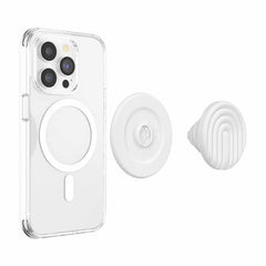 PopSockets PopGrip for MagSafe Round with Adapter Ring Curves Coconut Creme