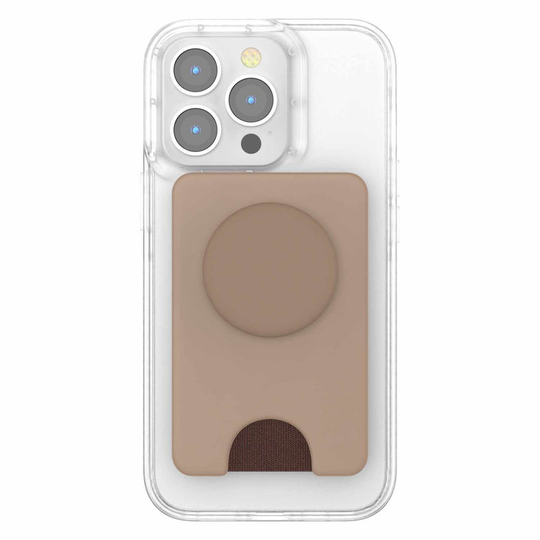 807087 PopWallet+ for MagSafe with Adapter Ring Latte Soft Touch