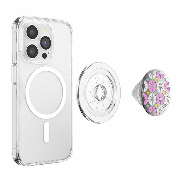 807477 PopGrip for MagSafe Round with Adapter Ring Enamel Atomic Wallpaper