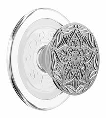 PopSockets PopGrip for MagSafe Round with Adapter Ring Enamel Silver Mandala
