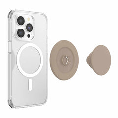 PopSockets PopGrip for MagSafe Round with Adapter Ring Soft Touch Latte