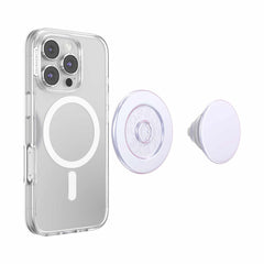 PopSockets PopGrip for MagSafe Round with Adapter Iridescent White