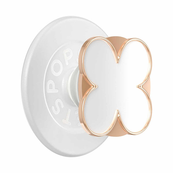 PopSockets PopGrip for MagSafe Round with Adapter Enamel Clover Rose Gold