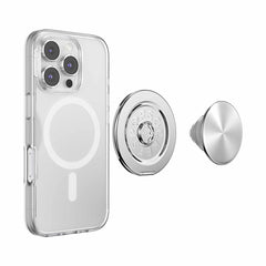 PopSockets PopGrip Kick Out for MagSafe Round with Adapter Radial Silver