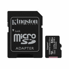 Kingston 64GB microSDXC Canvas Select Plus Class 10 Flash Memory Cards Two Pack + Single Adapter SDCS2