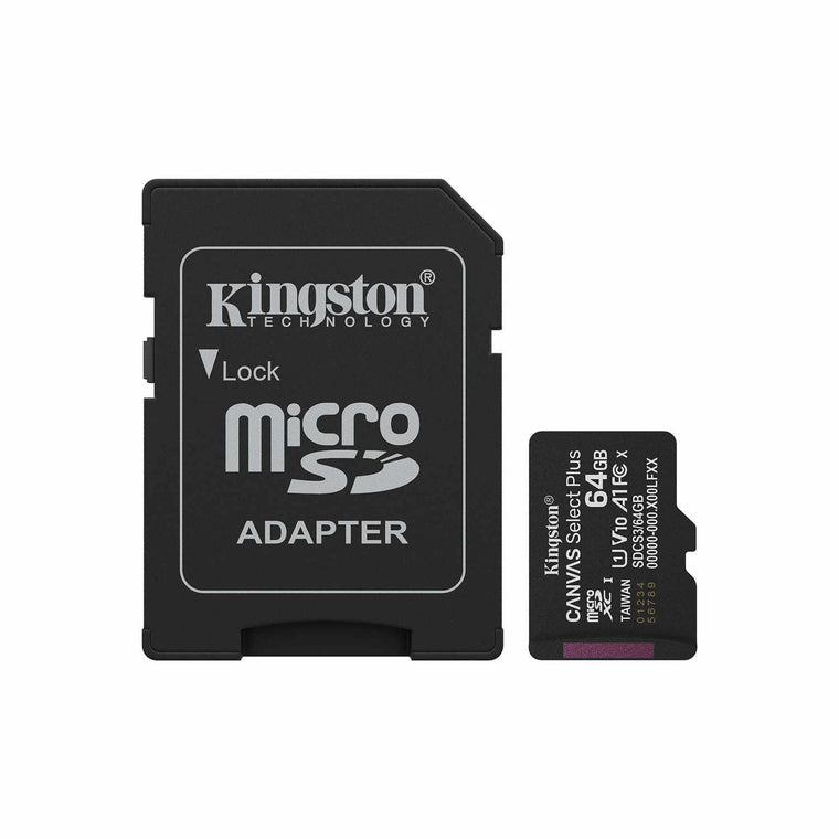 Kingston 64GB microSDXC Canvas Select Plus Gen3 100MB/s A1 Card + Adapter