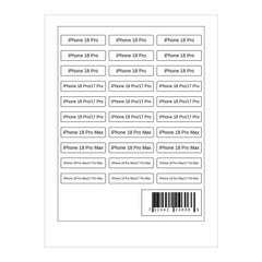 Bulk Packaging Stickers (mix of 30 labels per unit ordered) iPhone 18 Pro/17 Pro/18 Pro Max/17 Pro Max