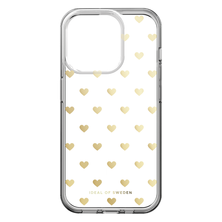 Ideal of Sweden Clear Mid MagSafe Case Golden Hearts for iPhone 15/14/13