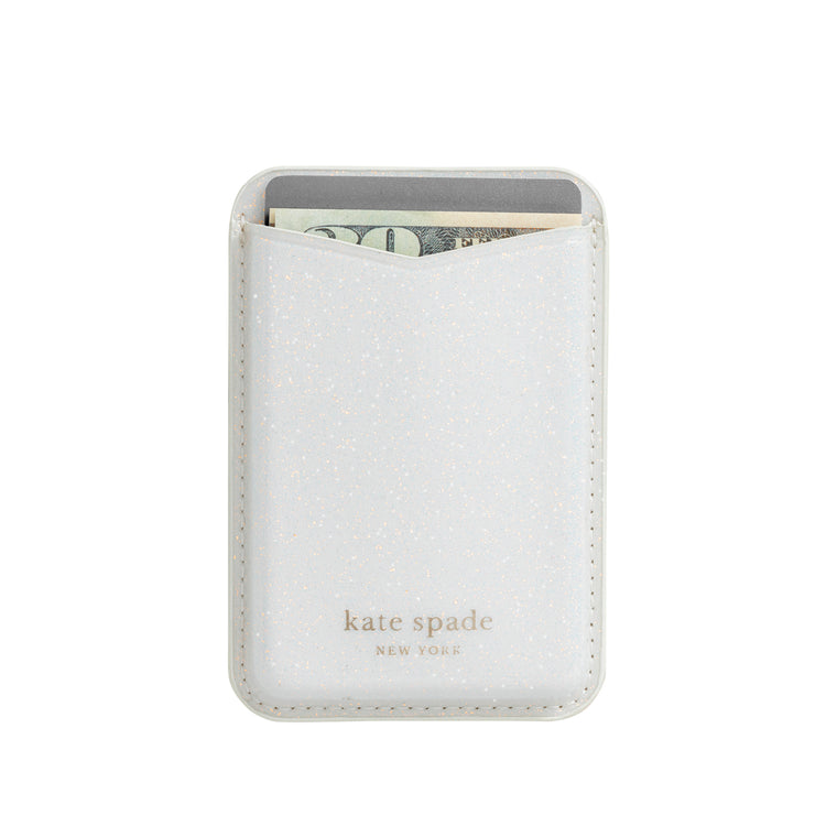 Kate Spade Magnetic Wallet Compatible with MagSafe White Glitter