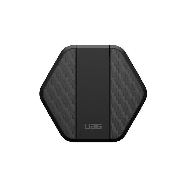 UAG Rugged Wireless Charging Pad with Kickstand and USB-C Cable for MagSafe 15W Black/Carbon Fiber