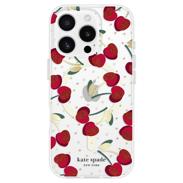 Kate Spade Protective Case w/MagSafe Cherry Dot for iPhone 16 Pro